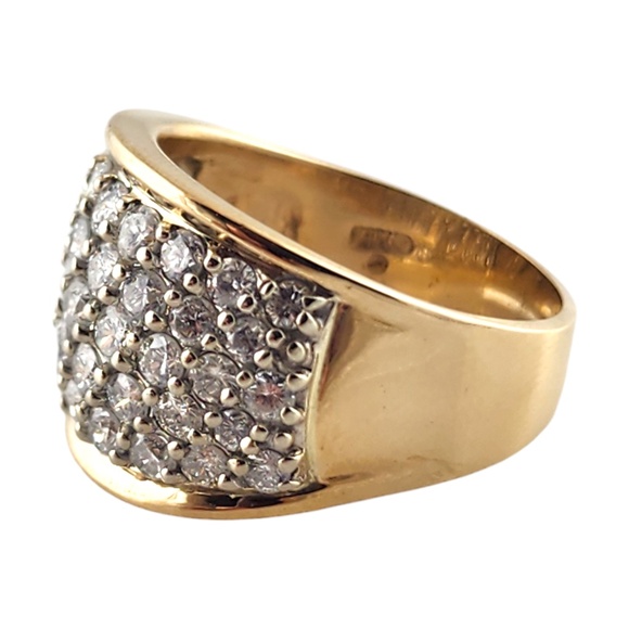 14 Karat Yellow Gold Diamond Pave Wide Band Ring Size 7.75 #19028 - Picture 2 of 8